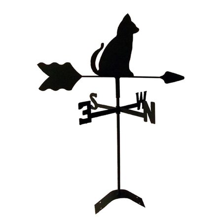 THE LAZY SCROLL The Lazy Scroll catroof Cat Roof Mount Weathervane; Black catroof